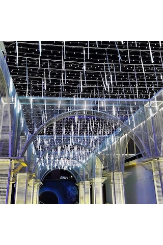 Mufunye Güneş Enerjili 50cm 8'li Led Meteorit Işık Zinciri - Ağaçlara Asılı Sulama Dayanıklı Renkli Dekoratif Işıklar Beyaz