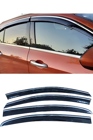 Fiat Egea Sd/hb/cross Araca Özel "çelik" Kromlu Cam Rüzgarlığı Pianoblack Yazılı-yazısız