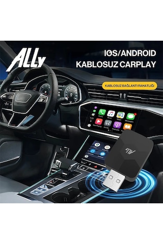 Ally Kablosuz Car Play Adaptörü Apple, Uyumlu Ve Android Cihazlar Için Wireless Carplay Çevirici- 5775