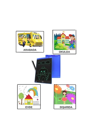 Lcd Yazı Tahtası 8.2 İnç Eğlenceli Ve Eğitici Tablet Mavi