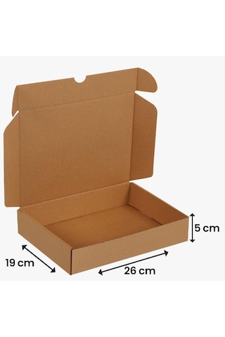 Kolix Kilitli E-ticaret Kutusu 19x26x5 Cm 50 Adet Kargo Kutusu Hediye Kutusu Karton Koli Kraft 50