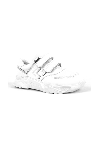 Hakiki Deri Beyaz Cırtlı Kız Çocuk Sneaker (428124327) Beyaz