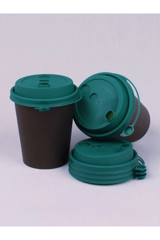 Softhomecraft Bardaklar İçin Kapak 80 Mm 50 Adet, Yeşil, Valfli 172436869 100 adet