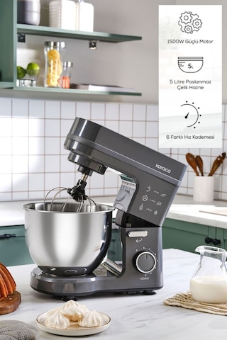 Karaca Maestrochef 1500 W 5 LT Stella Stand Mikser Space Gray (Teşhir)