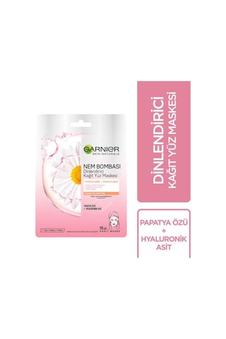 Garnier Nem Bombası Dinlendirici Kağıt Yüz Maskesi