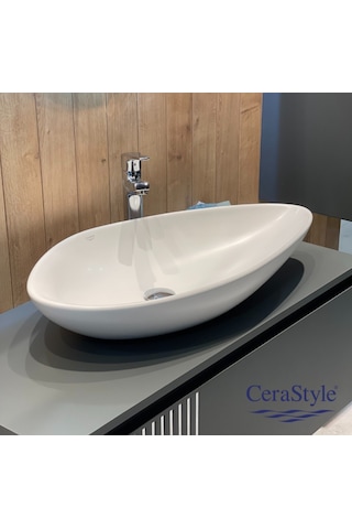 Turkuaz Seramik Cerastyle Olive 75 x 38 CM Tezgah Üstü Lavabo