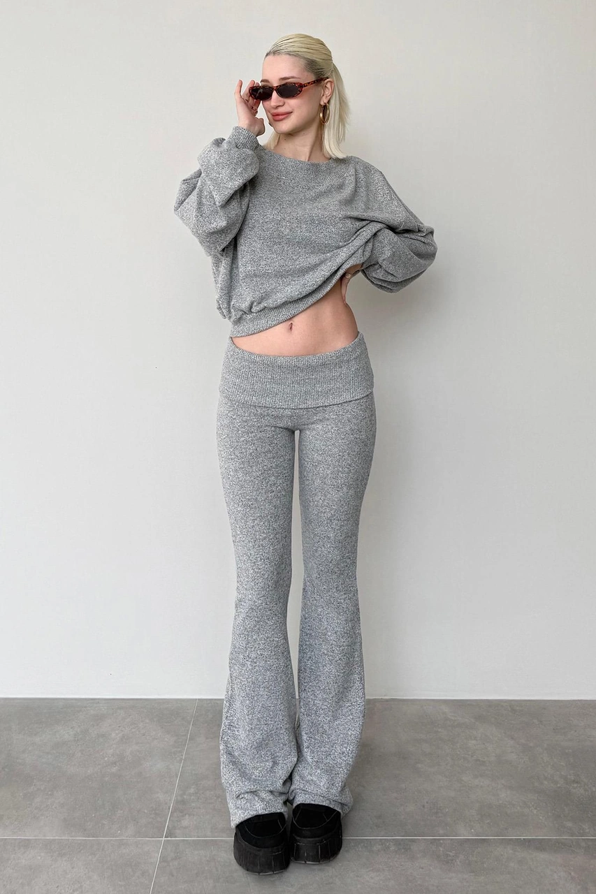 Gri Bluz Pantolon İkili Takım Mg2289 Gri