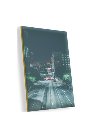 Cakasepetim Gece Binalar Ağaçlar Ve Cadde Ahşap Mdf Tablo