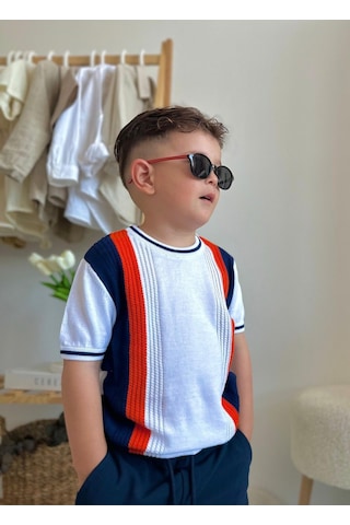 Unisex 1-5 Yaş Polarize Siyah Çocuk Güneş Gözlüğü Kırmızı Sap Detaylı Sarı - Kırmızı