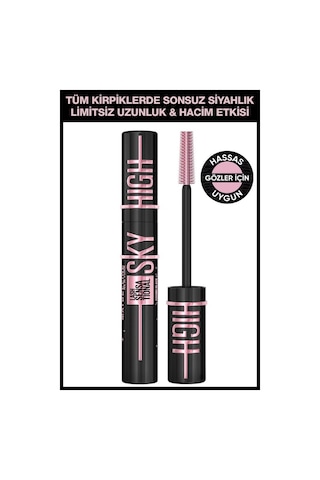 Maybelline New York Lash Sensational Sky High Cosmic Black Maskara + Color Tattoo Eye Stix Göz Farı Kaş Kalemi Courageous