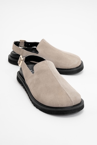 Luvishoes Luvi Shoes Laby Bej Süet Hakiki Deri Kadın Sandalet Süet Bej
