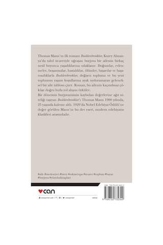 Buddenbrooklar - Bir Ailenin Çöküşü - Thomas Mann - Can Yayınları