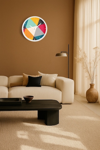 Modern Duvar Saati - 35cm - Önü Camlı Beyaz Kasa - Sessiz Mekanizma-jh0904 Beyaz