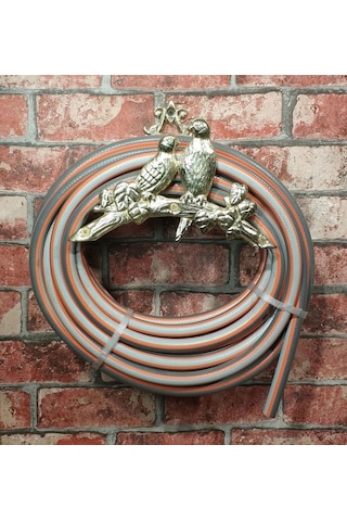 House2Home El Yapımı Pirinç Kuşlu Hortum Askısı