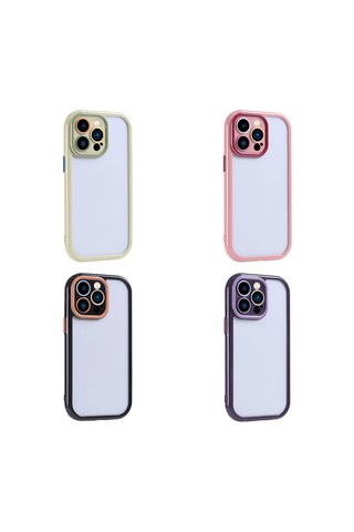Zore Apple iPhone Uyumlu 15 Pro Max Kılıf Kamera Korumalı Renkli Kenar Ve Çerçeve Tasarımlı Nvth Vitamin Kapak-yeşil