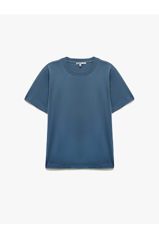 Koton Bisiklet Yaka Pamuklu Regular Fit Kısa Kollu Basic Tişört Mavi 5sam10116hk Mavi