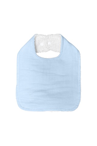 Pamuklu Sıvı Geçirmez Mama Önlüğü Bürümcük-havlu Çift Yönlü M-b Beyaz - Mavi