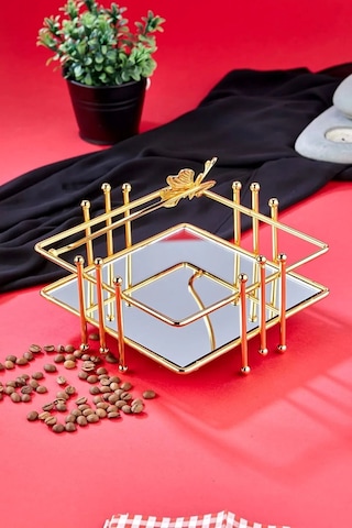 Kelebek Model Aynalı Peçetelik Paslanmaz Çelik Lüks Gold