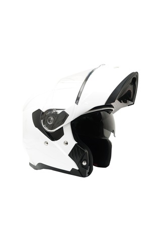 My Helmets Mks002-pw Güneş Vizörlü Şeffaf Çene Açılır Motosiklet Kaskı Beyaz