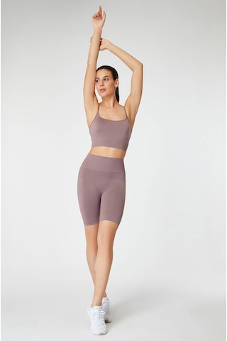 Jerf Vella Yüksek Bel Konfor Biker Tayt Leylak