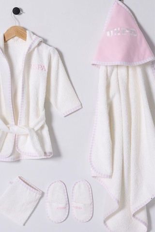 U.s. Polo Assn Kız Bebek Bornoz Set Ekru-2075 Standart