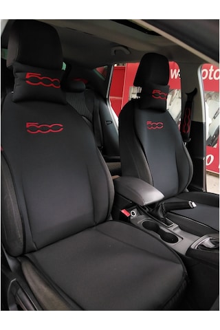 Fiat 500 Nakışlı Ön Ikili Oto Koltuk Kılıfı