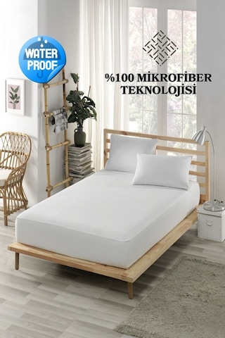 Mona Verde Sıvı Geçirmez Alez Mikro Fitted Çift Kişilik Tek Kişilik Bebek Alezi Su Yatak Koruyucu MNVMKRFTTD00 Beyaz