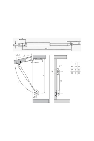 Mf Furniture Hardware Gazlı Lift Mobilya Kiti 2 Adet 50n 5kg Kapı Kapatıcı 225927415 Gri
