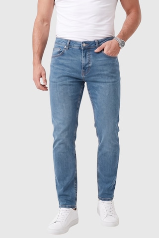 Rizzup Erkek Slim Fit %98 Pamuk Likralı Taşlanmış Mavi Jean Esnek Dar Paça Kot Pantolon 2608303