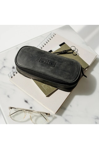 Berliner Bags Felix Vintage Deri Kalemlik, El Yapımı Kalem Çantası, Unisex Tasarım Masa Kalemliği Kod 003625 Çok Renkli
