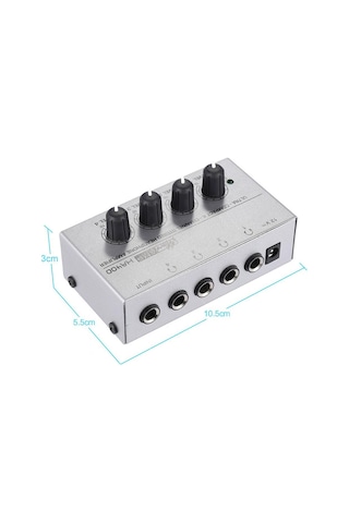 Jms HA400 Ultra Kompakt 4 Kanallı Mini Ses Stereo Kulaklık Amplifikatörü Güç Adaptörlü