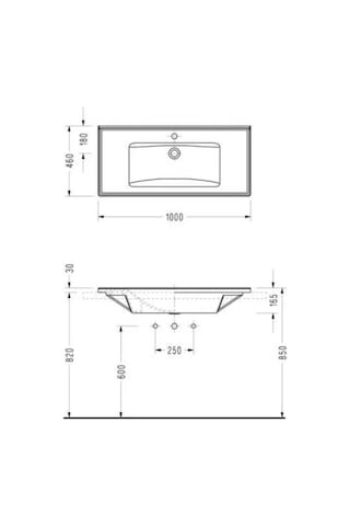 Serel - Tek Parça Etajerli Lavabo Beyaz 100x46 Cm - 3037tds110h- Diğer