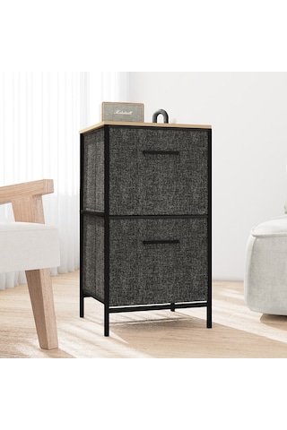 Çok Amaçlı Dolap 2 Çekmeceli Orta Boy Komodin Sehpa Füme 1605