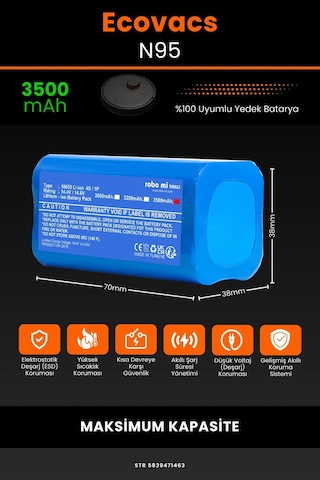 Ecovacs Deboot N95 3500mah Robot Süpürge Bataryası