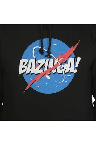 Bant Giyim - Big Bang Theory Nasa Bazinga Siyah Kapşonlu