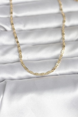 Ceylan Adam Cm 14k Gold Renk Çizgi Lazer Model 60 Cm Kadın Kolye Çok Renkli