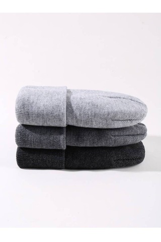 Eke Tekstil Unisex Katlamalı 3'lü Bere Seti Antrasit - Açık Gri - Gri