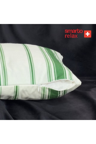 Smarto Relax Içi Dolgulu Kırlent 45x45 Cm Kare Salon & Berjer Kırlenti - Smr-kır-019 Beyaz - Yeşil