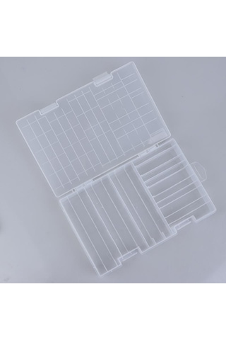 Jms Yerleştirilen 100 Adet Aaa Aa Pil Tutucu İçin Süper Hacimli Plastik Pil Saklama Kutusu Şeffaf