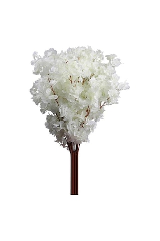 Yapay Çiçek Bahar Dalı Japon Kiraz Çiçeği 90 Cm 3 Dal Beyaz