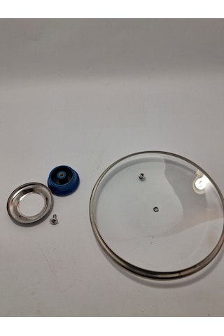 Cam Kapak 18 Cm Ve Parliement Mavi Kulp