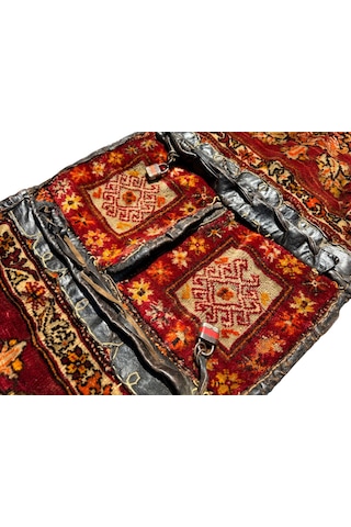 El Dokuma Antika Derili Sivas Heybesi Halı 47x114 Koleksiyonluk Kök Boya %100 Yün