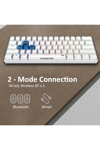 Acer Nitro Gen 2 Kablolu Oyun Klavyesi Predator 61 Key White