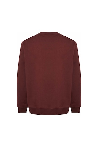 Grimelange Travis  Erkek Yumuşacık Kumaşlı Regular Fit Yuvarlak Yakalı Bordo Sweatshirt