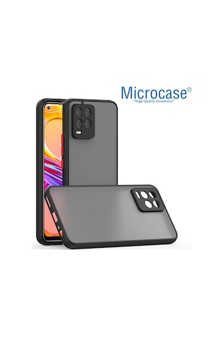 Microcase Realme 8 Pro London Serisi Sert Kılıf - Buzlu Siyah