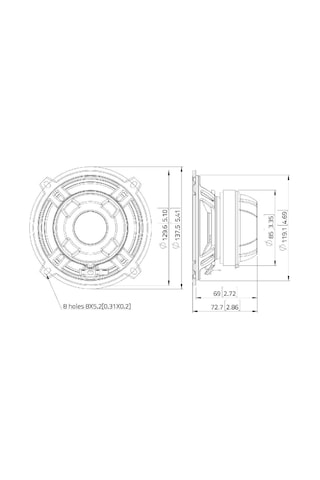 Lavoce Csf051.21 8Ohm 5" Coaxial Çıplak Hoparlör