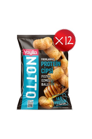 Yayla Notto Fıstık Ezmeli Ve Ballı Protein Cipsi 50 G X12