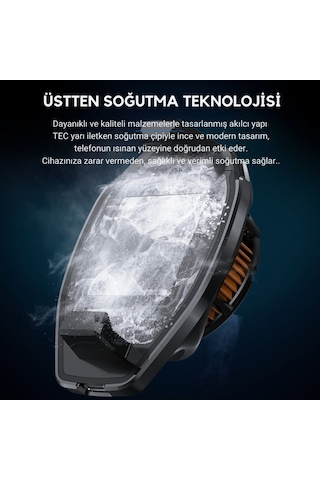 Polham Oyuncular Ve Yayıncılar İçin Telefon Soğutucu Rgb Led Işıklı Tasarım 4500 Rpm Turbo Fan Tripod Uyumlu Sessiz Soğutma