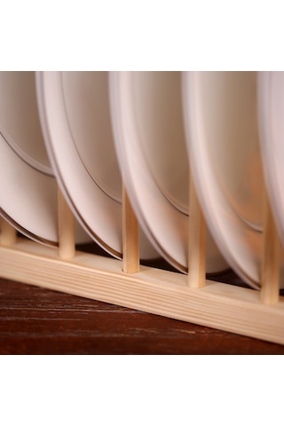 Geeroyoo Ahşap Tabak Kurutma Rafı, Mutfak Organizer, 8 Çubuklu 7 Bölmeli, Kompakt Tasarım, Tip 1/tip 2 Seçenekli Diğer