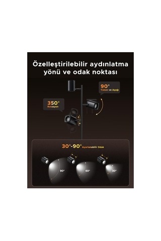 3'lü Spot Aydınlatma, 36w Rgb Işık Renkleri İle Açık Kahverengi